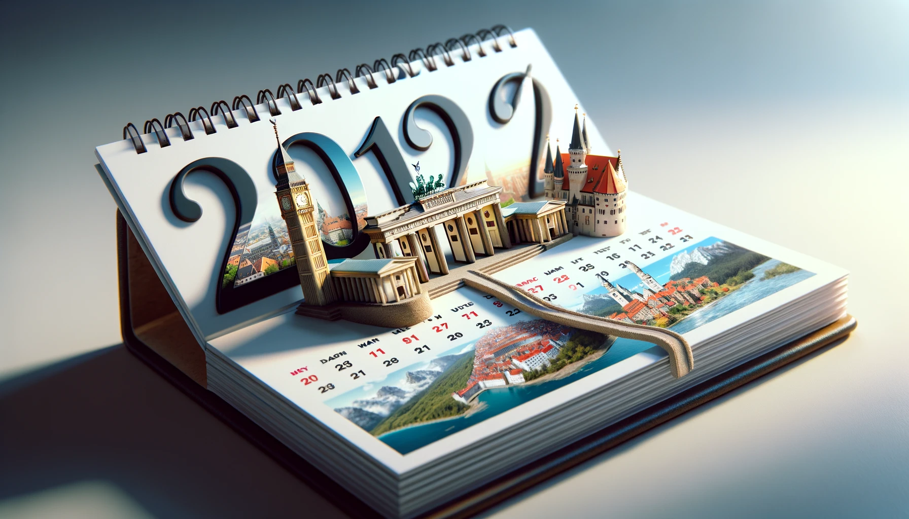 2024 yılına ait Almanya tatil planlama takvimi ve simgeleri