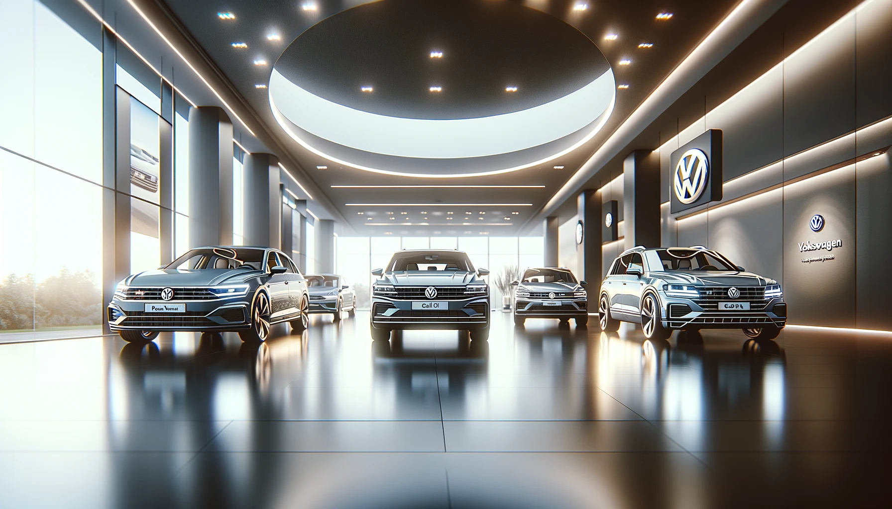 Volkswagen showroom'unda son model araçlar
